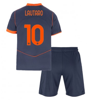 Inter Milan Lautaro Martinez #10 Tredjetrøje Børn 2025-26 Kortærmet (+ Korte bukser)